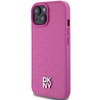 DKNY DKHMP15SPSHRPSP iPhone 15 / 14 / 136.1" różowy/pink hardcase Leather Pattern Metal Logo MagSafe