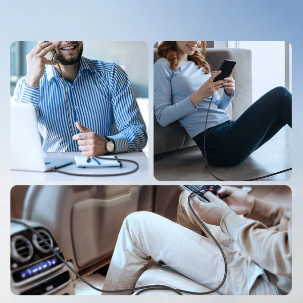 Kabel Joyroom Light-Speed Series SA25-AC6 USB-A / USB-C szybki transfer 100W 2m - czarny