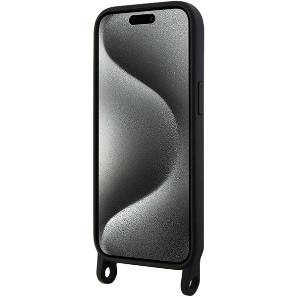 Karl Lagerfeld KLHCP15SSCBSKNK iPhone 15 6.1" hardcase black/black Crossbody Silicone Ikonik