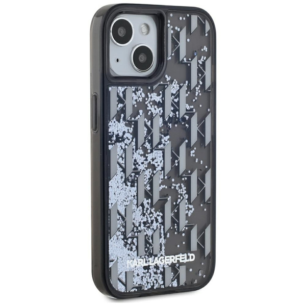 Etui Karl Lagerfeld Liquide Glitter      Monogram Gradient do iPhone 15 czarny