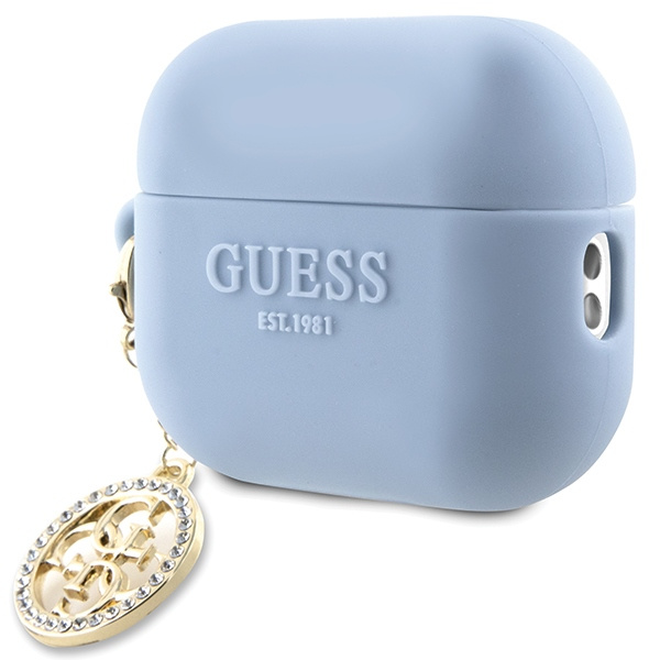 Guess GUAP23DSLGHDB AirPods Pro 2(2022/2023) cover niebieski/blue 3D Rubber 4G Diamond Charm