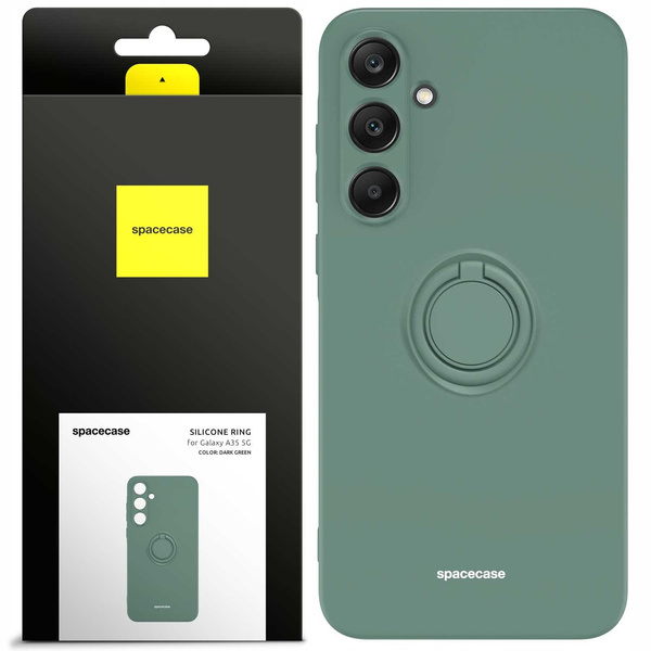 Spacecase Etui Silicone Ring Galaxy A35 5G dark green