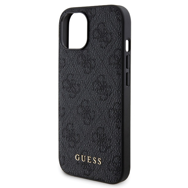Zestaw Guess GUBPM5P15S4GEMGK iPhone15 6.1" hardcase + Powerbank 5000mAh MagSafe czarny/black 4G Metal Logo