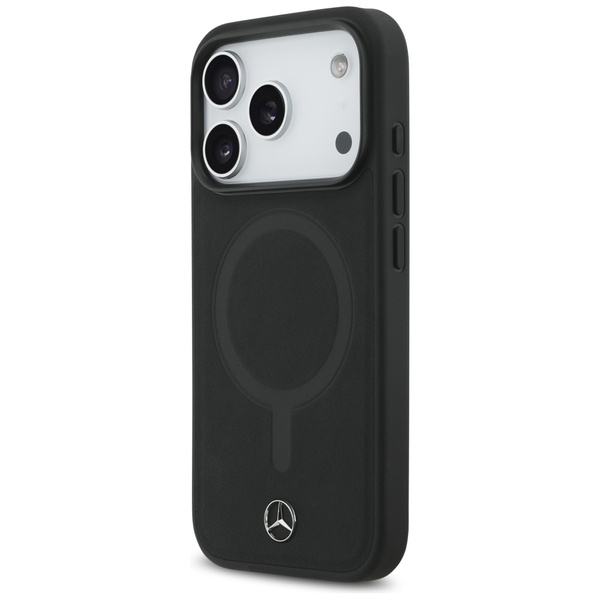 Etui Mercedes Plain Smooth Leather       MagSafe do iPhone 17 Pro czarny