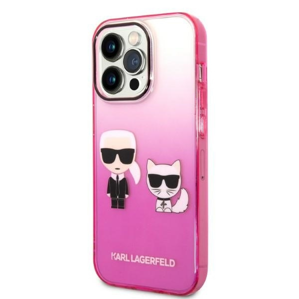 KARL LAGERFELD KLHCP14LTGKCP IPHONE 14 PRO 6,1" HARDCASE RÓŻOWY/PINK GRADIENT IKONIK KARL & CHOUPETTE
