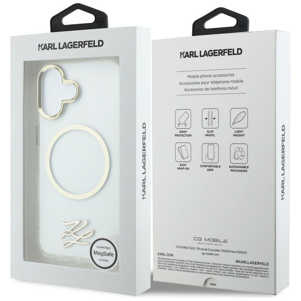 Etui Karl Lagerfeld IML KL Script Logo   MagSafe do iPhone 17 przezroczysty
