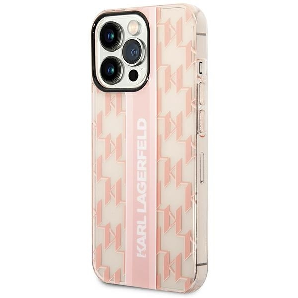 Etui Karl Lagerfeld Mono Vertical Stripe na iPhone 14 Pro 6,1" - różowe