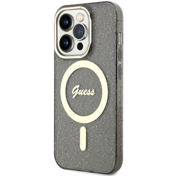 Guess GUHMP14XHCMCGK iPhone 14 Pro Max6.7" czarny/black hardcase Glitter Gold MagSafe