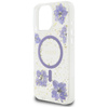 Etui Guess Resin Flowers MagSafe do iPhone 16 Pro Max fioletowy