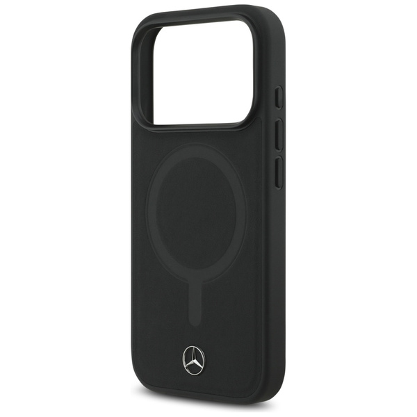 Etui Mercedes Plain Smooth Leather       MagSafe do iPhone 17 Pro czarny