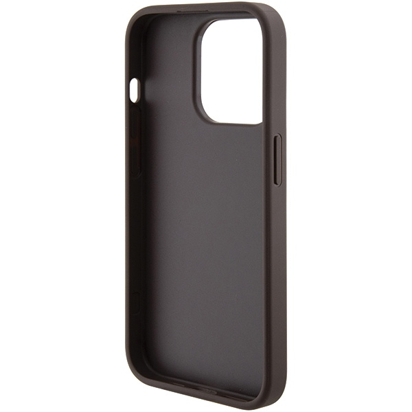 Guess GUHCP15LPGS4TDW iPhone 15 Pro 6.1" brązowy/brown hardcase Grip Stand 4G Triangle Strass