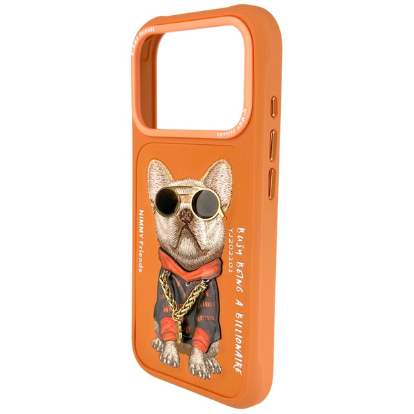 Etui Nimmy Glasses Cool Dog do iPhone 17 Pro Max pomarańczowy