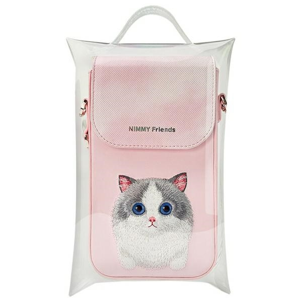 Nimmy torebka na telefon różowy/pink Big  Eyed Pet 2.0 Cat