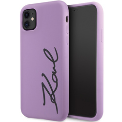 Etui Karl Lagerfeld Silicone Signature na iPhone 11 / Xr - purpurowe