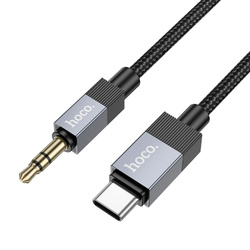 Kabel AUX Jack 3,5 mm (męski) do USB C (męski) Hoco 1 m UPA32B czarny