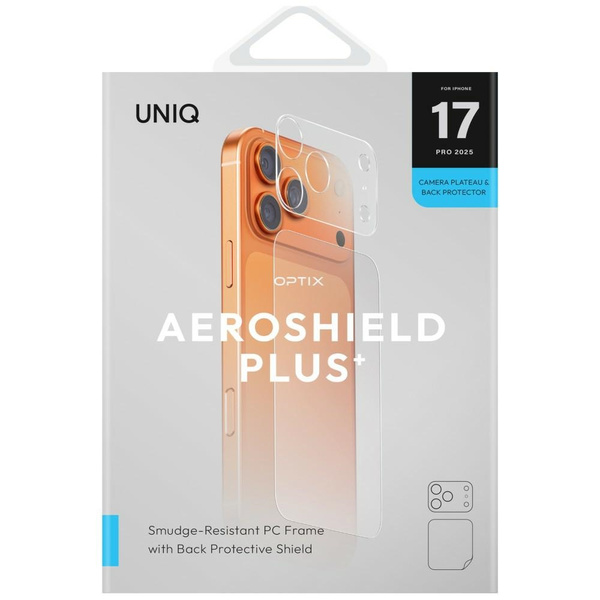Ochrona modułu aparatu i tylnego panelu  UNIQ Optix Aeroshield+ Camera Module Protector do iPhone 17 Pro przezroczysty