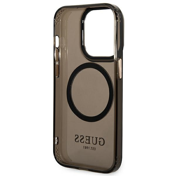 Guess GUHMP14XHTCMK iPhone 14 Pro Max6,7" czarny/black hard case Gold Outline Translucent MagSafe