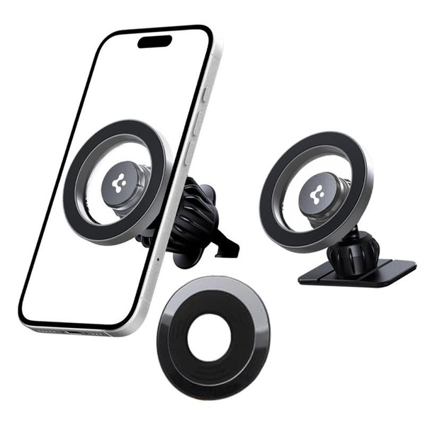 SPIGEN MFT13 MAGNETIC MAGSAFE DASHBOARD & VENT CAR MOUNT SILVER