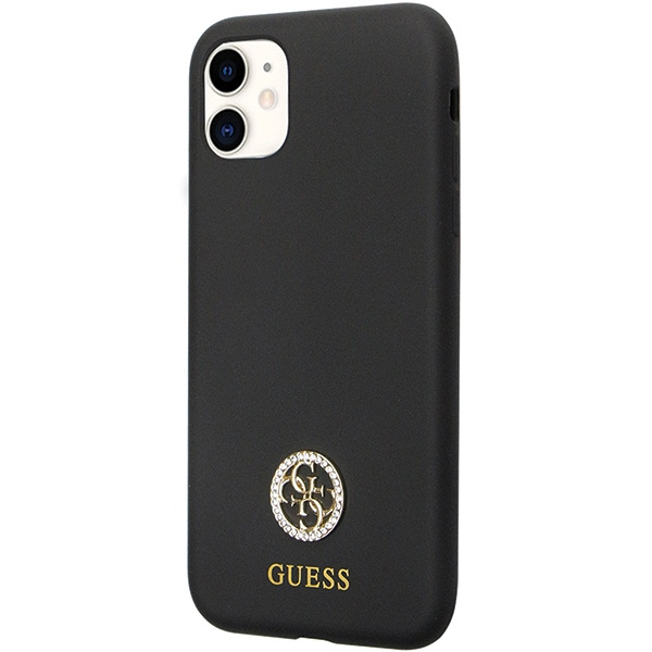 Guess GUHCN614DGPK iPhone 11 / Xr 6.1"czarny/black hardcase Silicone Logo Strass 4G