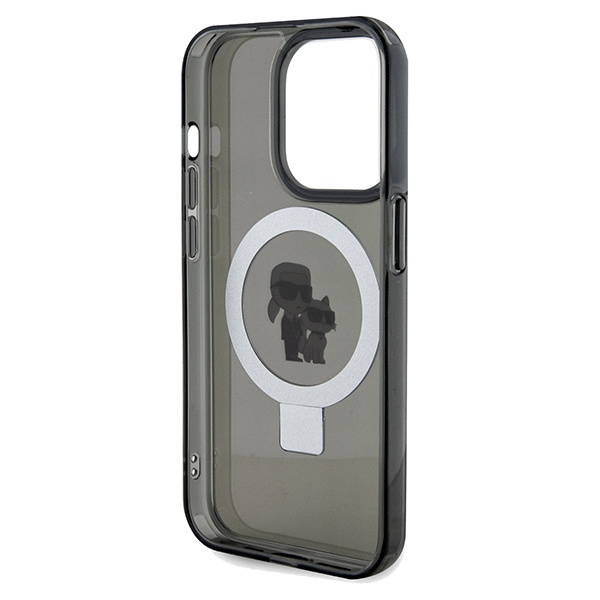 Etui Karl Lagerfeld Ring Stand Karl&Choupettte MagSafe na iPhone 13 Pro Max - czarne