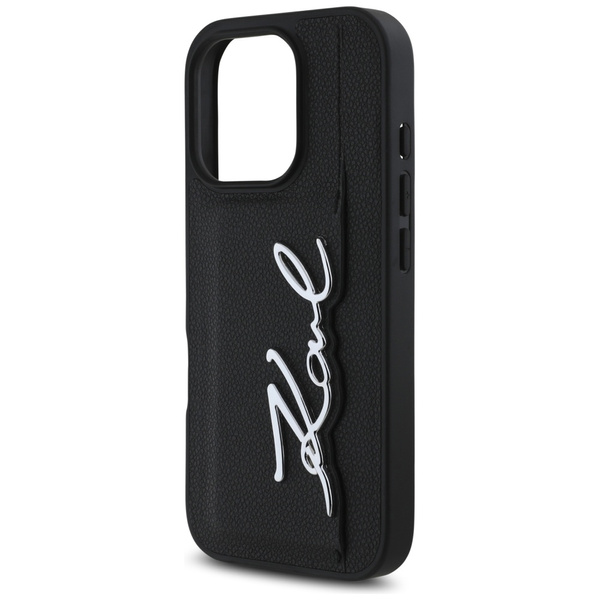 Etui Karl Lagerfeld HC Grained PU         Cardslot Metal Signature do iPhone 16 Pro Max czarny