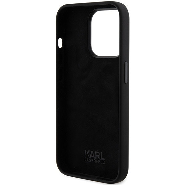 KARL LAGERFELD KLHCP15XSMHKNPK IPHONE 15 PRO MAX 6.7" CZARNY/BLACK SILICONE IKONIK METAL PIN