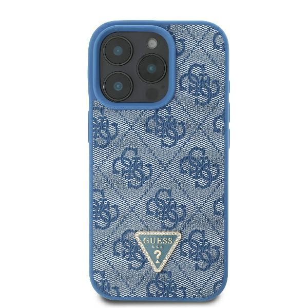 Guess GUHCP16LP4TDSCPB iPhone 16 Pro6.3" niebieski/blue hardcase Leather Metal Logo Strass Crossbody