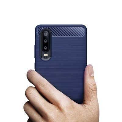 CASE ETUI CARBON LUX NIEBIESKI HUAWEI P30
