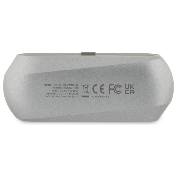 Guess słuchawki Bluetooth GUTWSC2MCDSE   TWS + stacja dokująca taupe Elongated Metalic Printed Logo