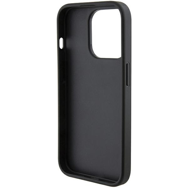 Etui Ferrari Grip Stand Metal Logo na iPhone 15 Pro Max - czarne