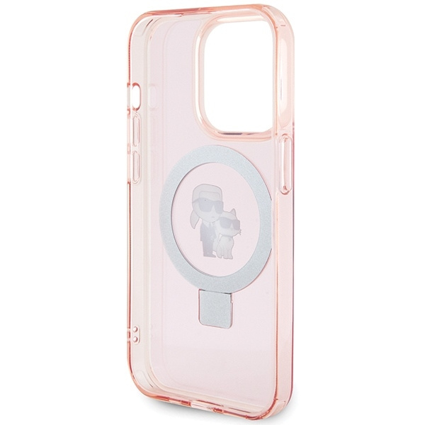 Karl Lagerfeld KLHMP15XHMRSKCP iPhone 15 Pro Max 6.7" pink/pink hardcase Ring Stand Karl&amp;Choupette MagSafe