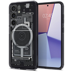 Etui Spigen Ultra Hybrid OneTap Ring z MagSafe na Samsung Galaxy S24 - przezroczyste (wzór Zero One)