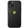 Etui Ferrari Leather Stamp Sides na iPhone 14 Plus - czarne