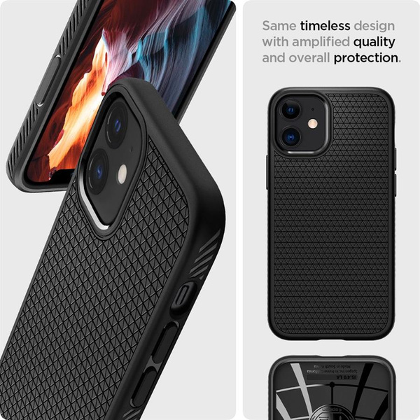 Etui Spigen Liquid Air na iPhone 12 mini - czarny mat