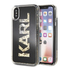 Etui Karl Lagerfeld Karl logo Glitter na iPhone X / Xs - czarne