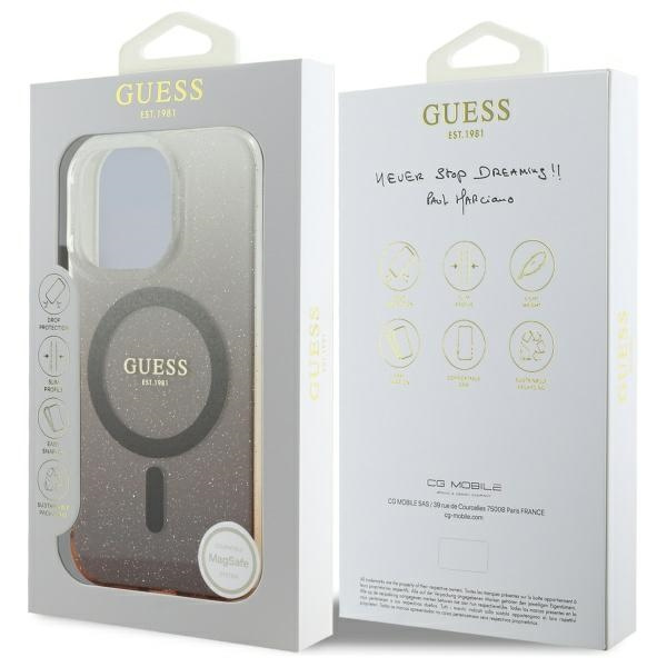 Guess GUHMP16XHGRCELW iPhone 16 Pro Max 6.1" brązowy/brown hardcase IML Glitter Gradient MagSafe