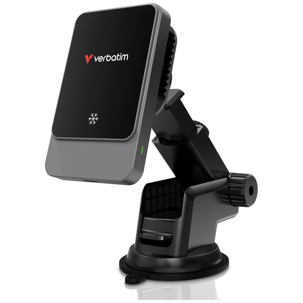 Uchwyt samochodowy z ładowarką           bezprzewodową Verbatim  n Drive 15W RGB CND-03 czarny srebrny/black silver 31862