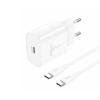 FONENG wall charger EU51 GaN PD 25W 1xUSB-C + cable USB-C - USB-C White