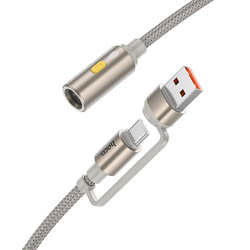 Kabel USB A / USB C do zapalniczka samochodowa Hoco 0,3 m UA38B złoty