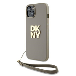 DKNY DKHCP15MPBSWSE iPhone 15 Plus 6.7"beżowy/beige hardcase Wrist Strap Stock Logo