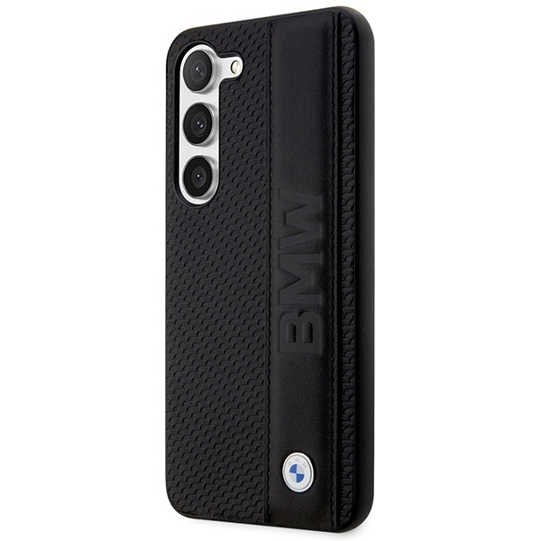 Etui BMW Leather Textured & Stripe na Samsung Galaxy S23+ - czarne