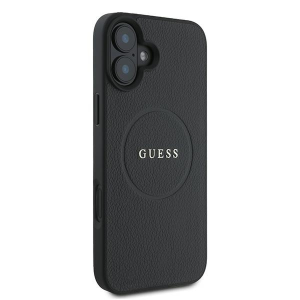 Guess GUHMP16MPGHSMMK iPhone 16 Plus 6.7" czarny/black hardcase Grained Ring MagSafe