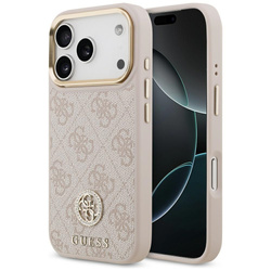 Etui Guess 4G Strass Logo MagSafe do     iPhone 17 Pro różowy