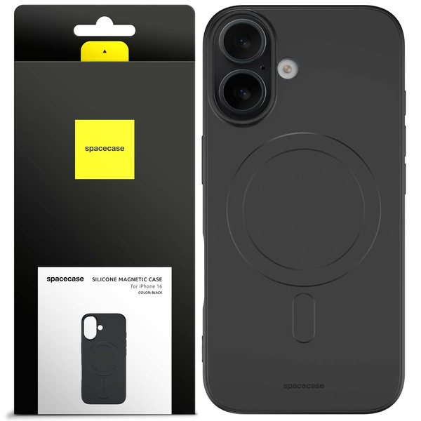 Spacecase Etui Silicone Magnetic Case iPhone 16 black