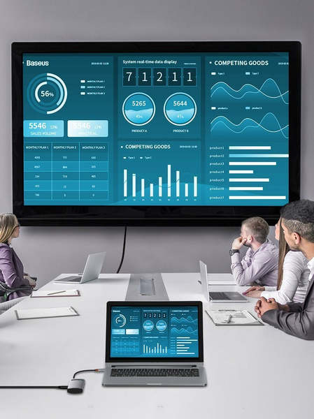 Baseus Metal Gleam 4in1 multifunctional HUB USB Type C - USB Type C Power Delivery 100 W / HDMI 4K 30 Hz / 1x USB 3.2 Gen 1 / 1x USB 2.0 (CAHUB-CY0G)