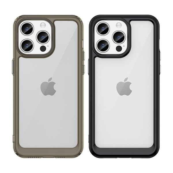 Wzmocnione etui z elastyczną ramką do iPhone 15 Pro Max Outer Space - niebieskie