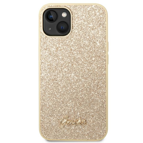 Guess GUHCP14MHGGSHD iPhone 14 Plus/ 15 Plus 6.7" złoty/gold hard case Glitter Script