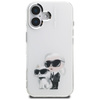 Etui Karl Lagerfeld IML Aquarelle Karl   & Choupette & Logo do iPhone 16 biały