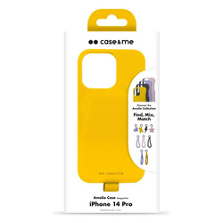 Case & Me Amelie cover in leather effect material for iPhone 14 Pro- Yellow