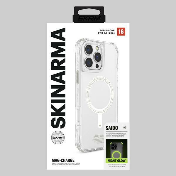Skinarma etui Saido iPhone 16 Pro Max     6.9" Magnetic Charging zielony/green (niteglow)